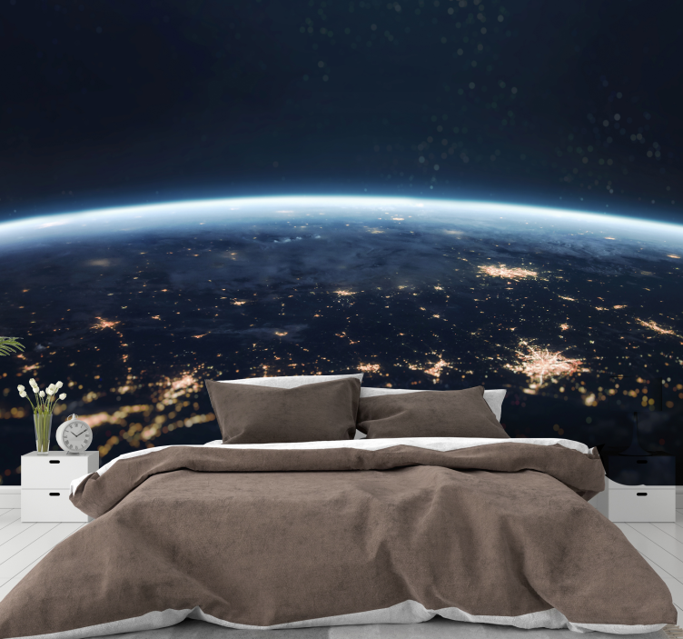 Space wall mural earth viewed from space - TenStickers