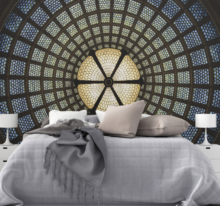 Stained Glass Ceiling 3d mural wallpaper - TenStickers
