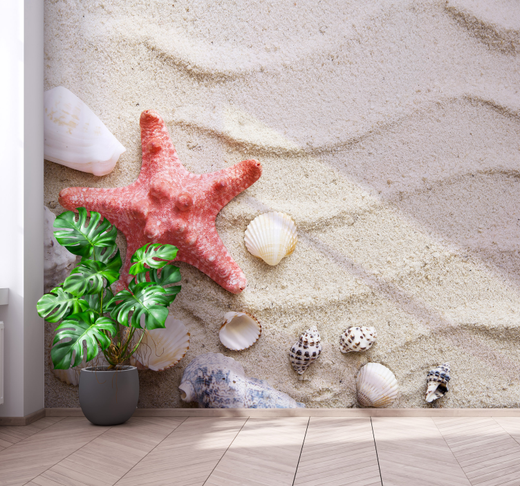 Starfish and Shells sea wall mural - TenStickers