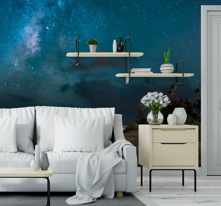 Starry Night Sky space wall mural - TenStickers