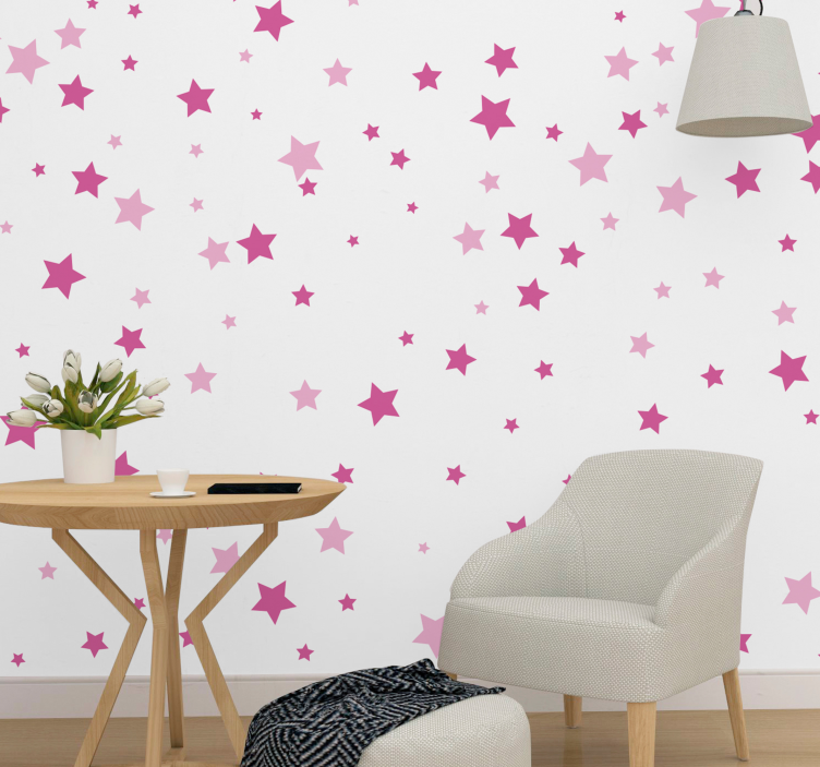 Stars Pattern Design love wall mural - TenStickers