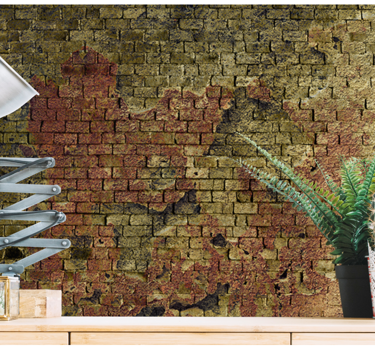 Stone wall mural aged brick texture - TenStickers
