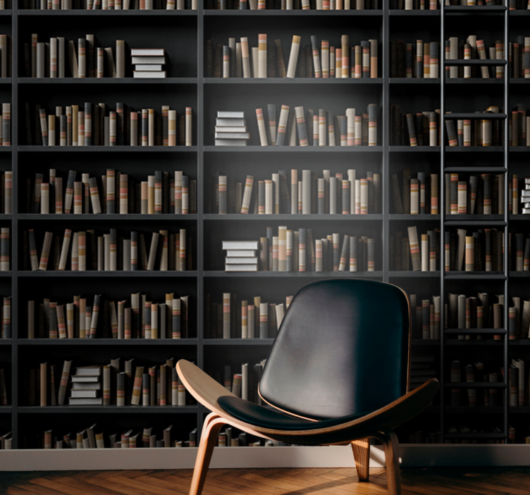 Stone wall mural library book collection - TenStickers