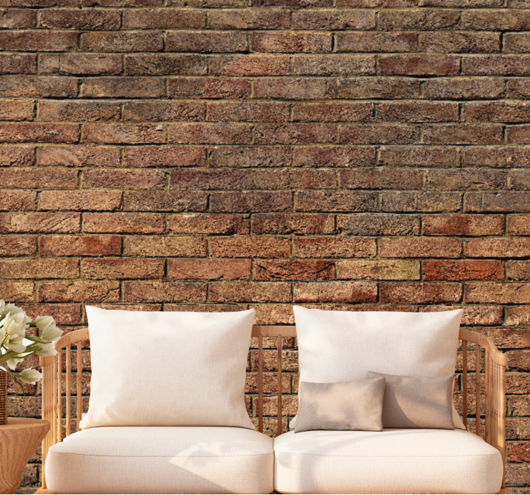 Stone wall mural rustic brick design - TenStickers