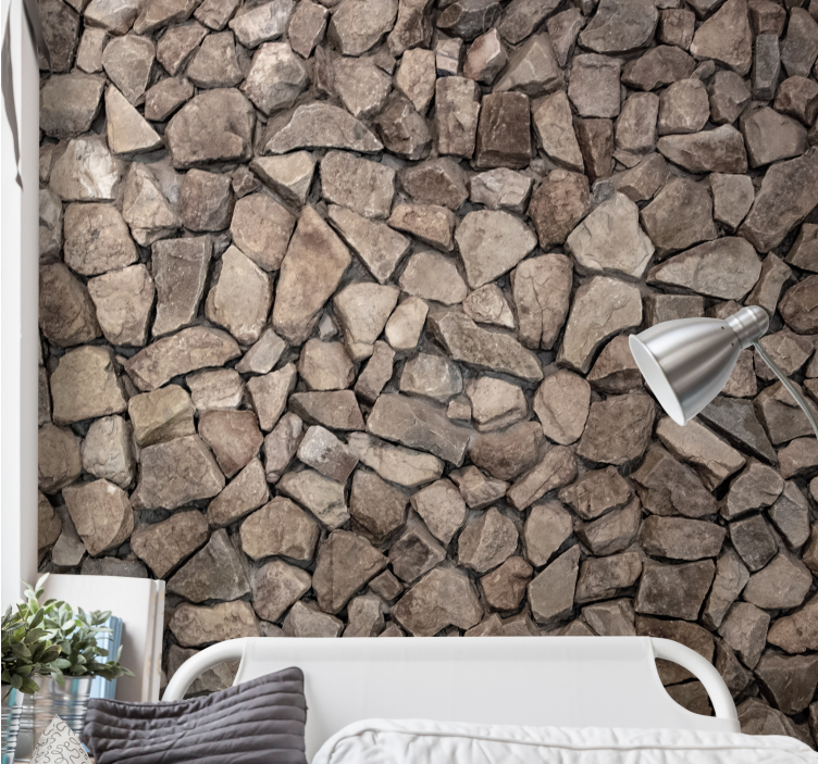 Stone wall mural with natural rock finish - TenStickers