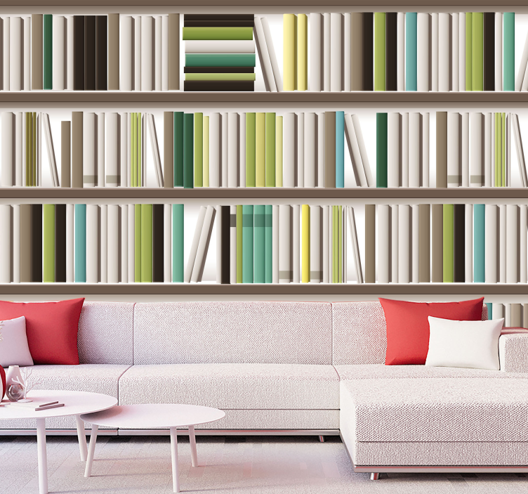 Stylish Book Arrangement other wall mural pattern - TenStickers