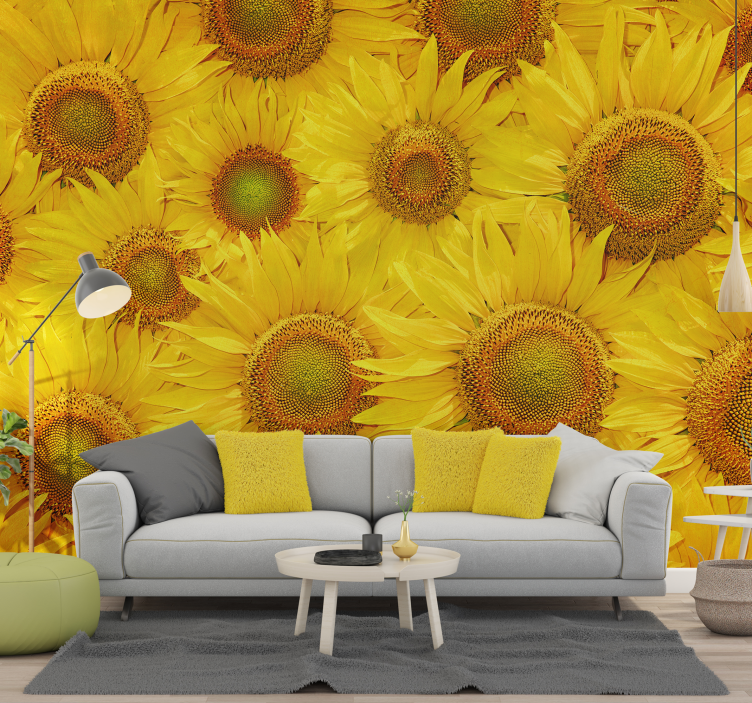 sunflowers living room wall mural - TenStickers