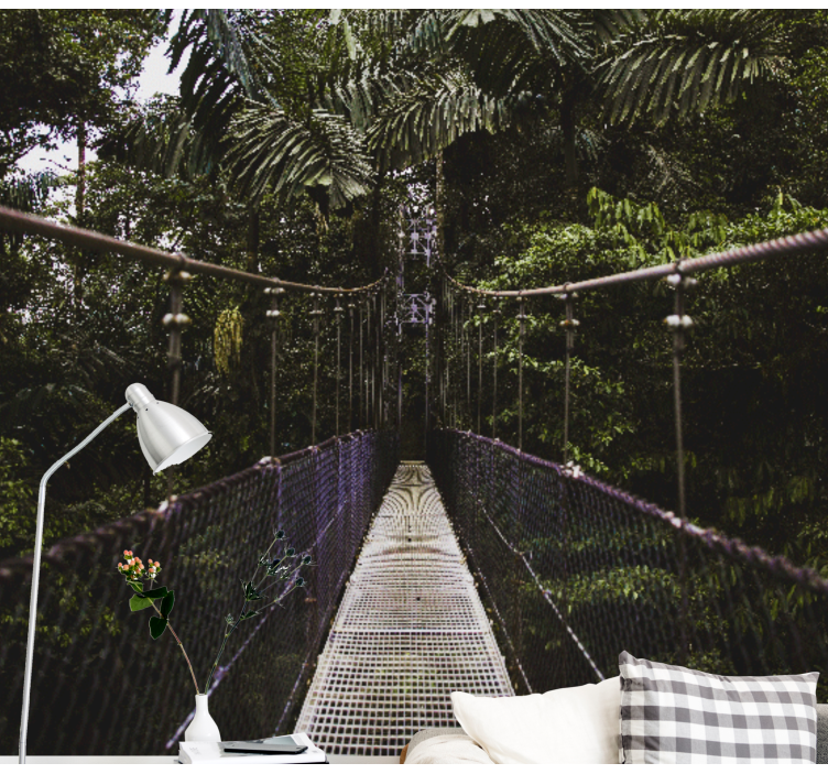 Suspension bridge adventure nature wall mural - TenStickers