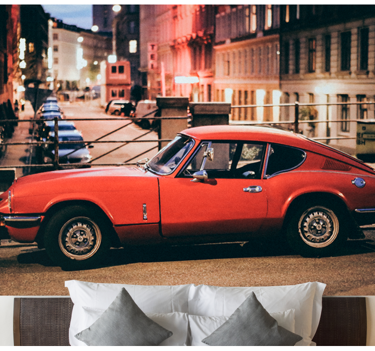 Timeless Crimson Automobile automotive wall murals - TenStickers
