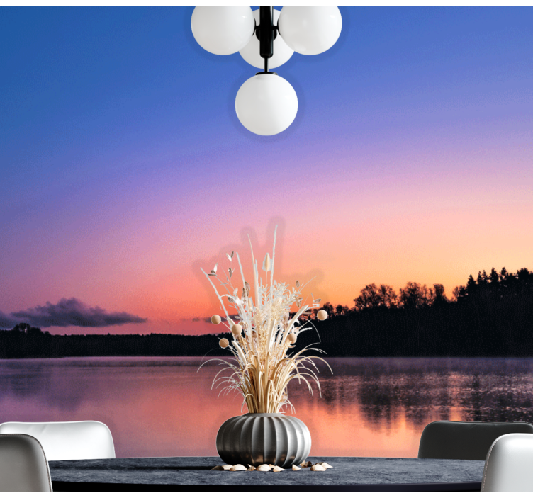 Tranquil lake reflections landscape wall mural - TenStickers