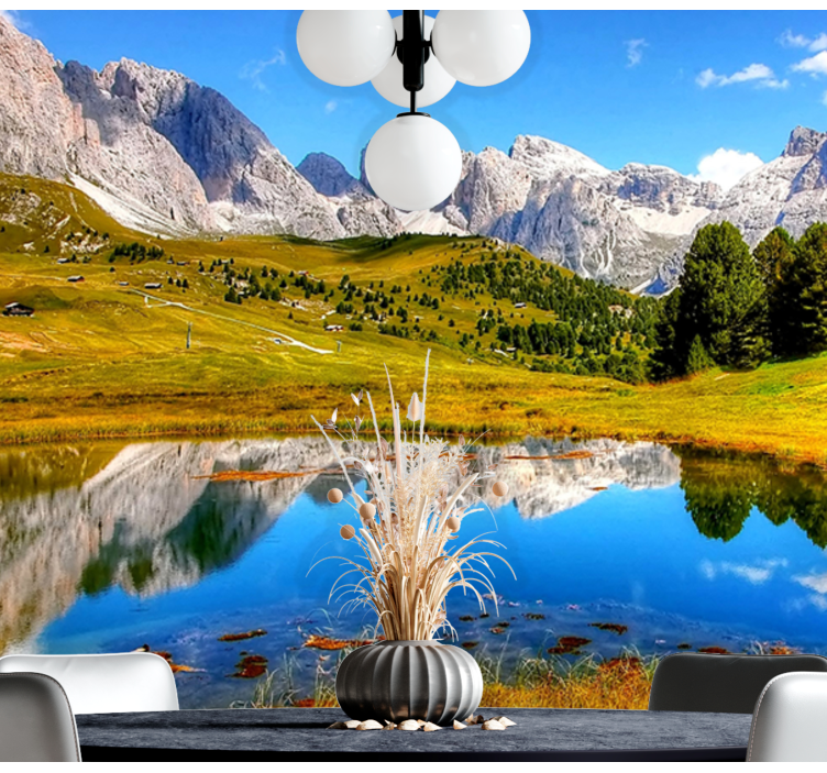 Tranquil mountain echo landscape wall mural - TenStickers