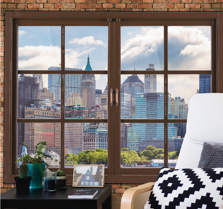Transparent window new york wall mural - TenStickers