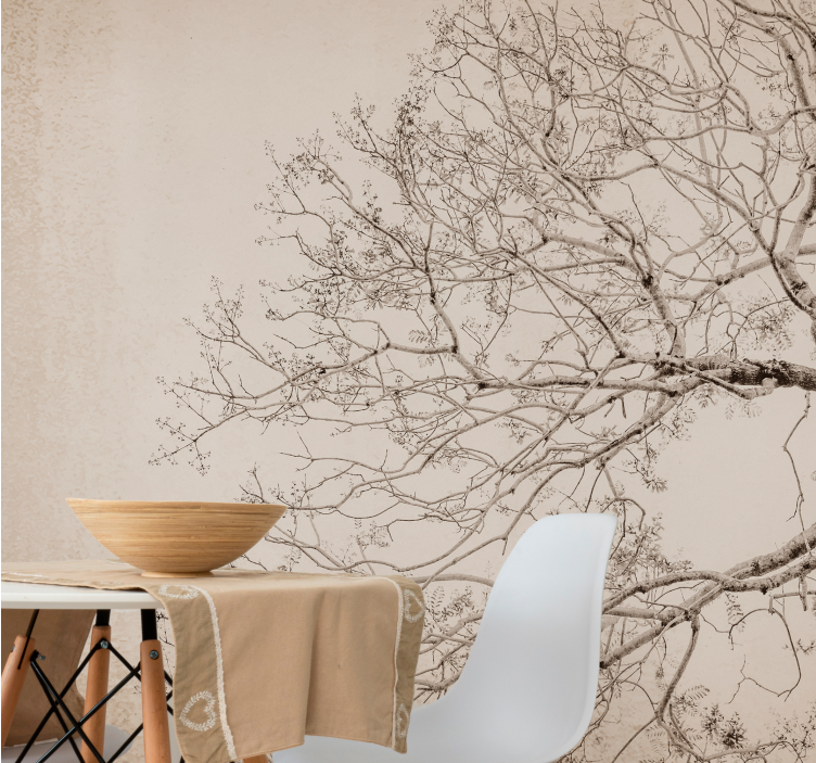 Trees wall mural beautiful branching silhouette - TenStickers