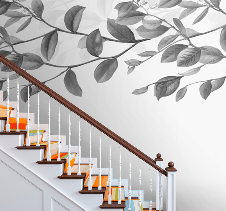 Trees wall mural graceful leaf design - TenStickers