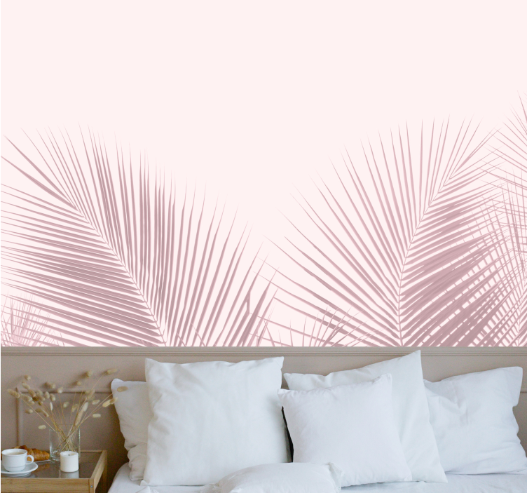 Trees wall mural palm leaf silhouettes - TenStickers