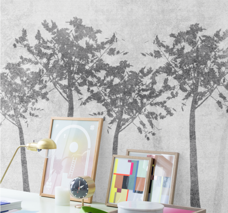 Trees wall mural silhouette tree design - TenStickers
