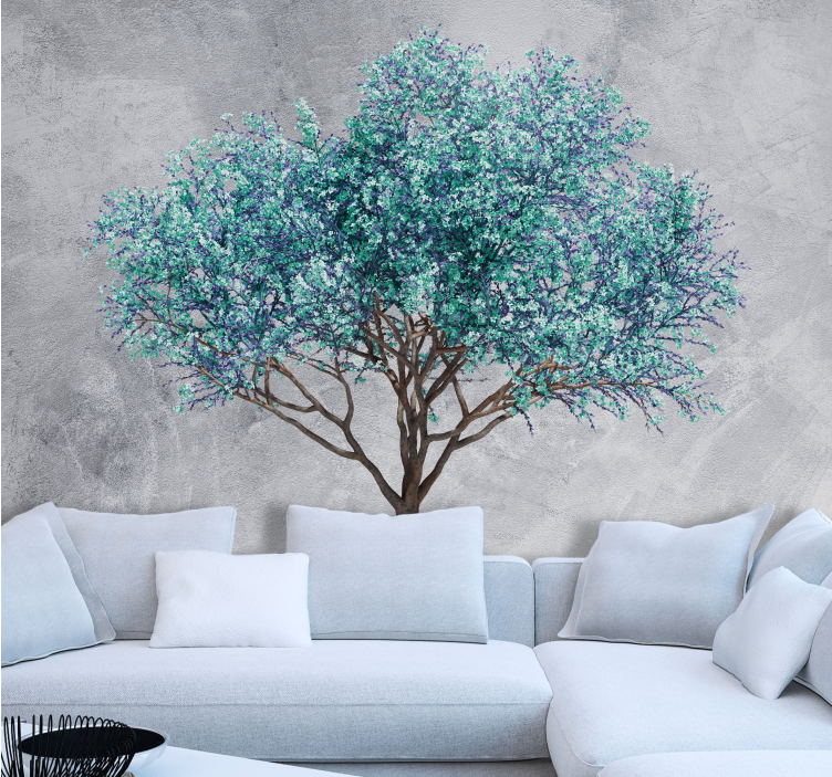 Trees wall mural stylized leafy tree - TenStickers