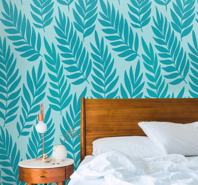 Trees wall mural with leafy fern designs - TenStickers