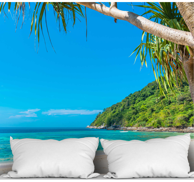 Tropical Coastal Landscape sea wall mural - TenStickers