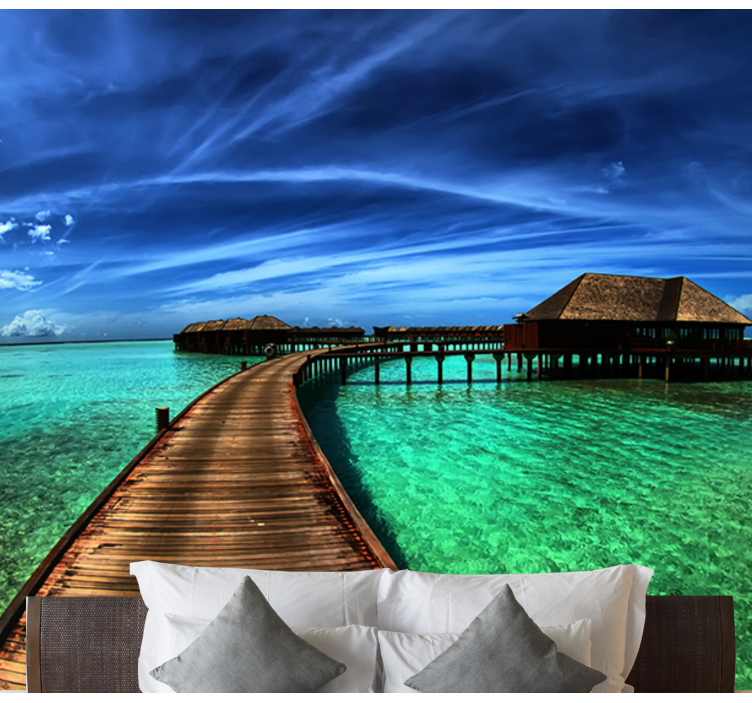 Tropical Ocean Scene nature wall mural - TenStickers