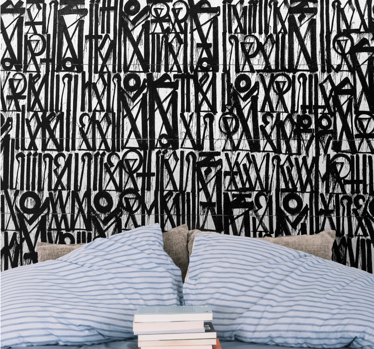 Urban art wall mural black abstract designs - TenStickers