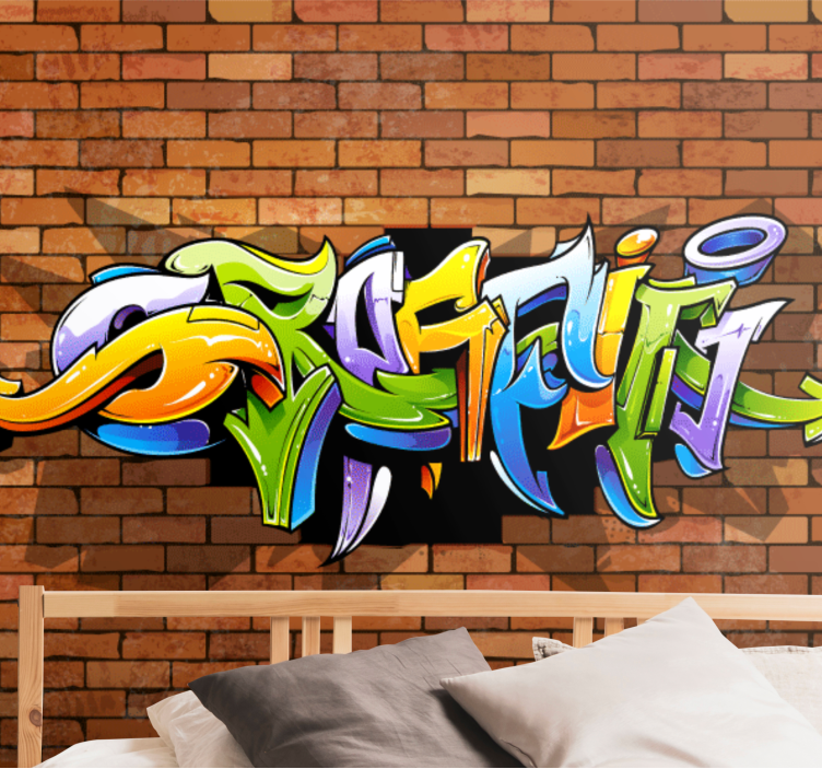 Urban art wall mural colorful city typography - TenStickers