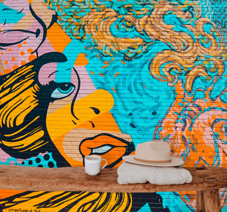 Urban art wall mural colorful city vibes - TenStickers