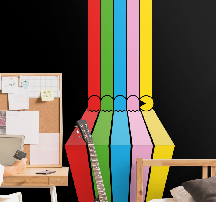 Urban art wall mural colorful pencil strokes - TenStickers