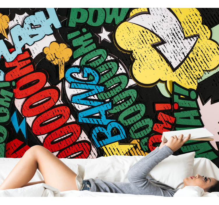 Urban art wall mural comic book sounds - TenStickers