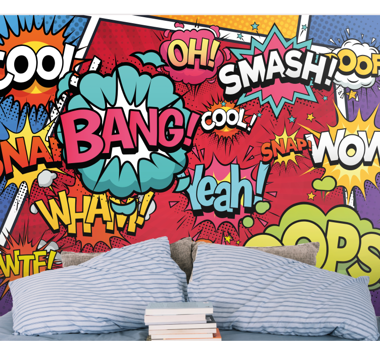 Urban art wall mural comic sound effects - TenStickers