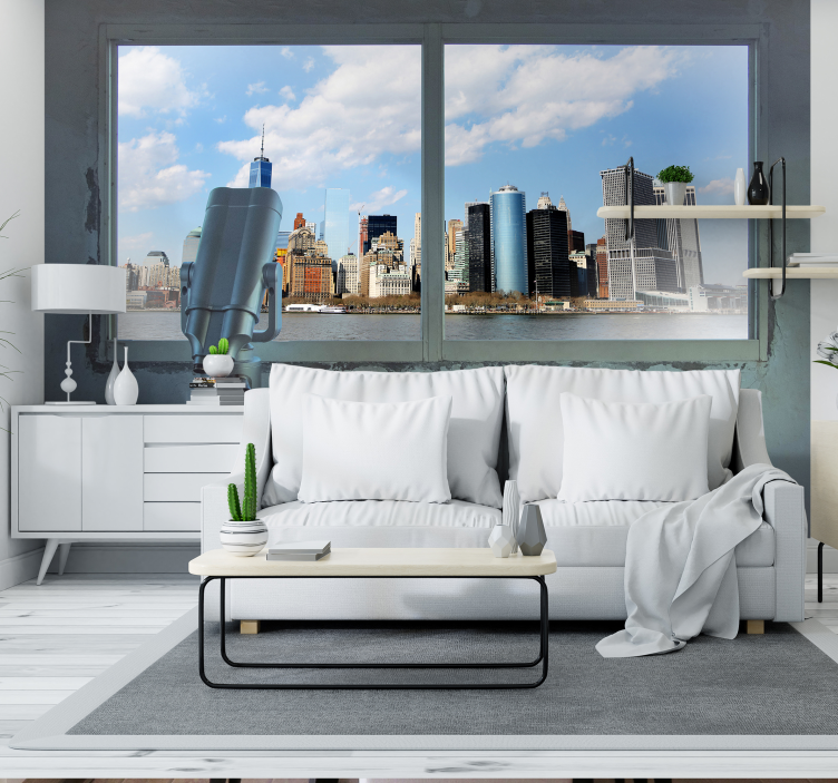 Urban Skyline View wall mural city - TenStickers