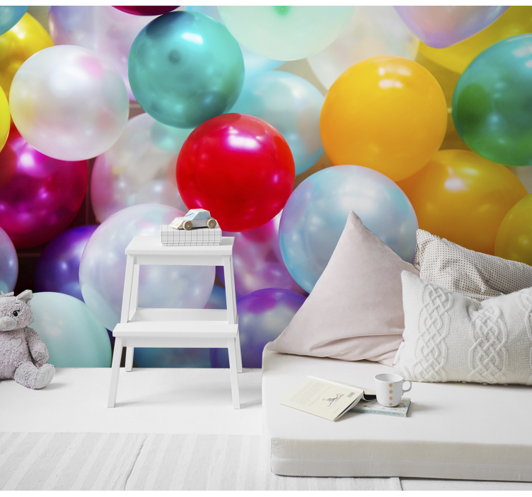 Vibrant Balloon Mosaic childrens bedroom wall mural - TenStickers