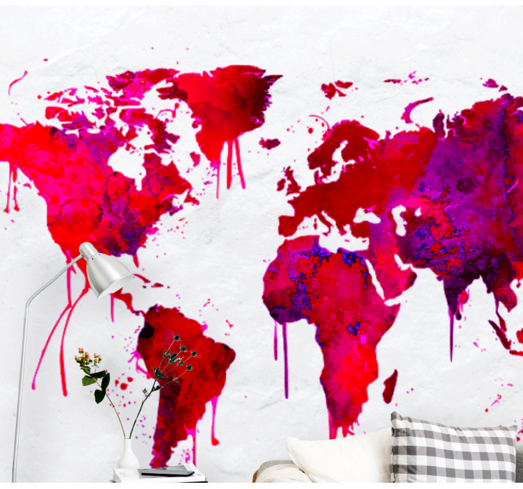 Vibrant Global Map wall mural world map - TenStickers