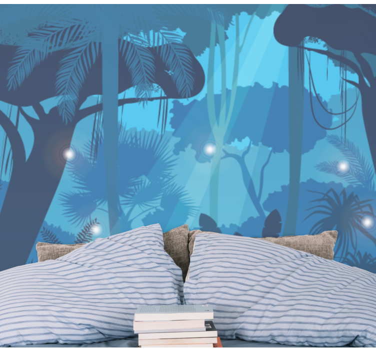 Vibrant Tropical Greenery wall mural jungle - TenStickers