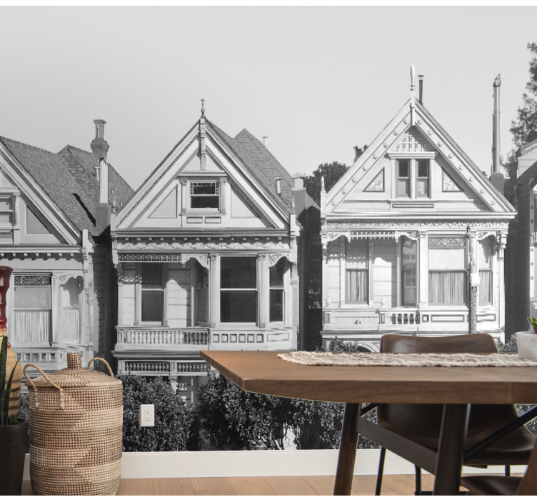 Victorian House Row wall mural city - TenStickers