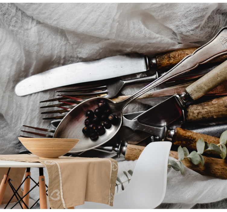 Vintage Utensils Ensemble kitchen wall mural - TenStickers