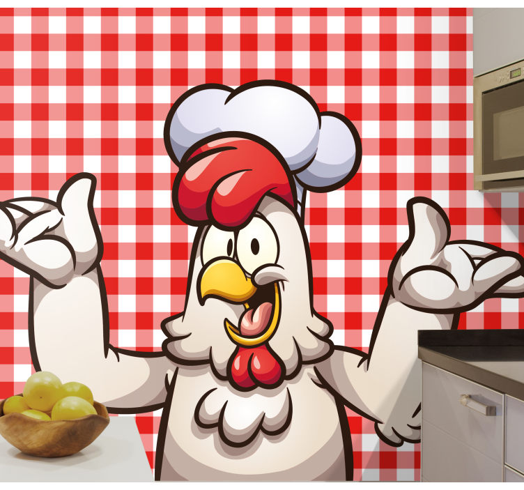Wall mural animals chef chicken design - TenStickers