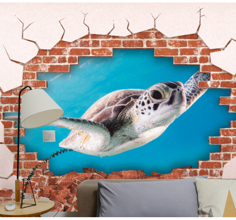 Wall mural animals customizable turtle design - TenStickers