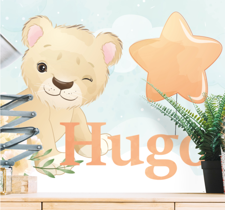 Wall mural animals cute lion design - TenStickers