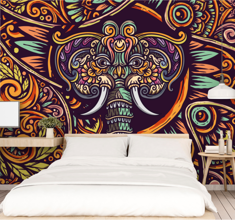 Wall mural animals decorative elephant design - TenStickers