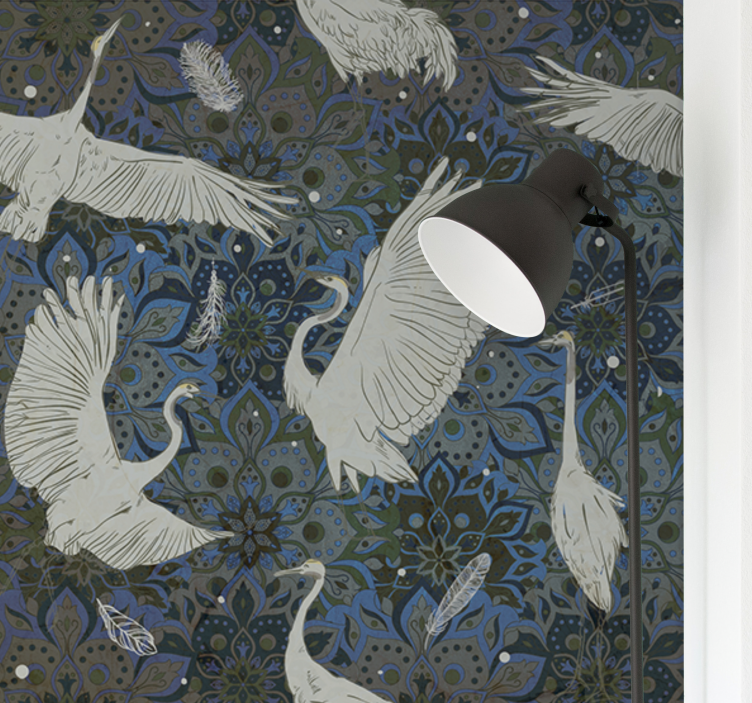 Wall mural animals elegant crane design - TenStickers