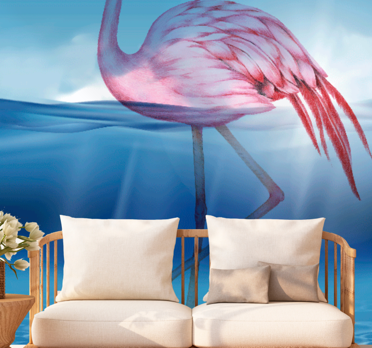 Wall mural animals elegant flamingo pose - TenStickers