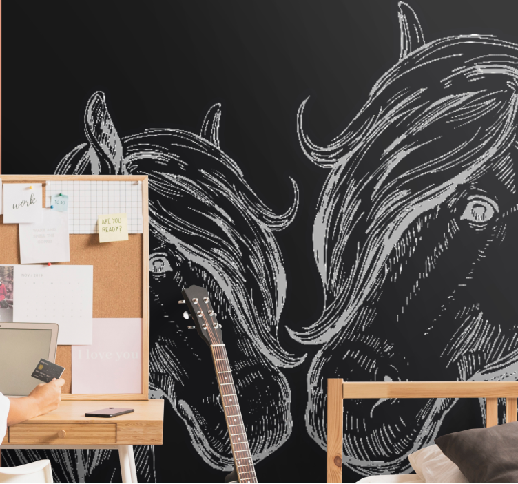 Wall mural animals elegant horse portraits - TenStickers