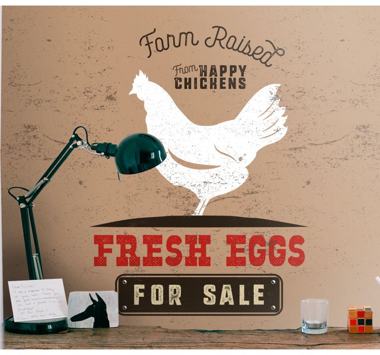 Wall mural animals farm fresh chickens - TenStickers