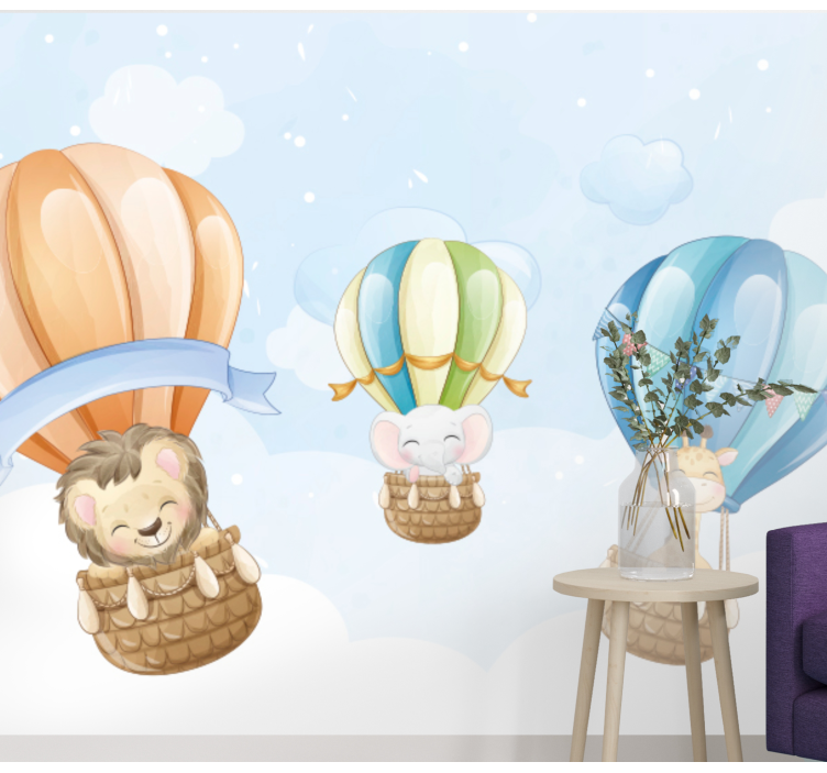 Wall mural animals inflatable blimps - TenStickers