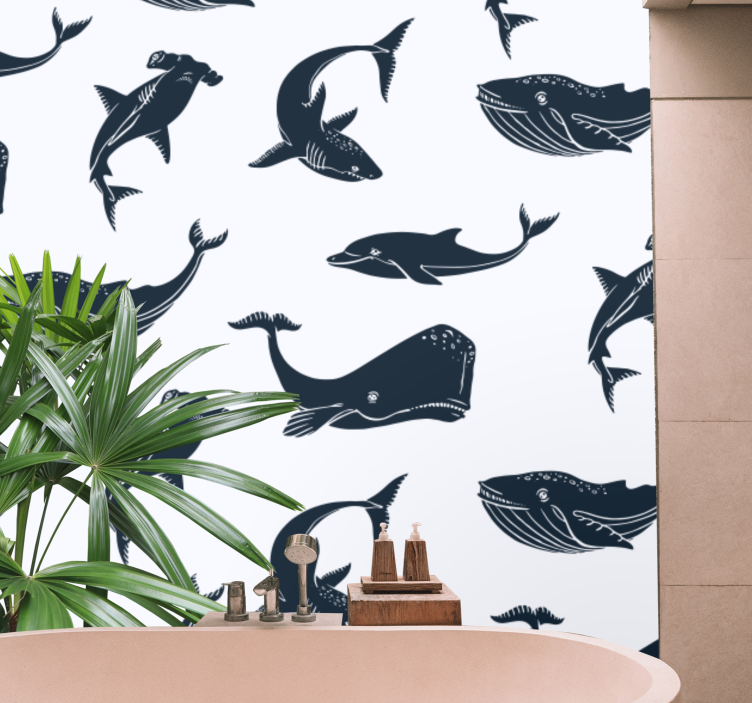 Wall mural animals inspired by marine life - TenStickers
