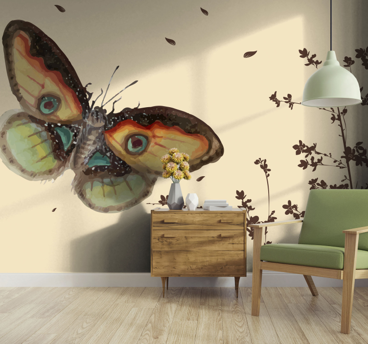 Wall mural animals large butterfly showcase - TenStickers