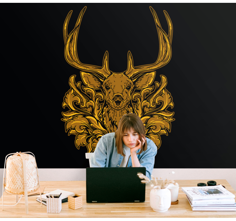Wall mural animals majestic deer portrait - TenStickers