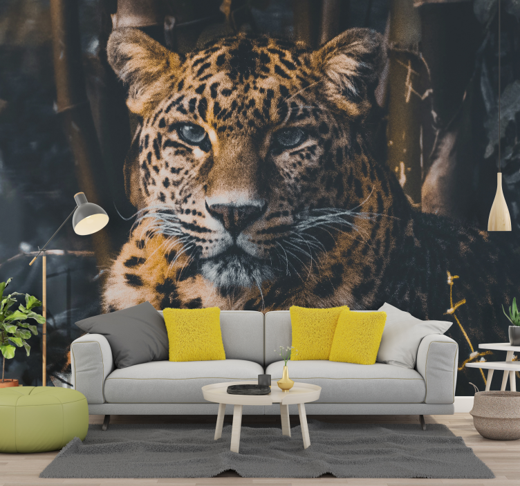 Wall mural animals majestic leopard portrait - TenStickers