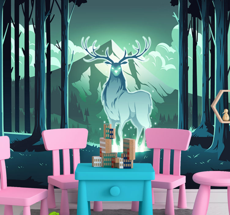 Wall mural animals majestic stag in forest - TenStickers